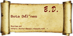 Bota Dénes névjegykártya